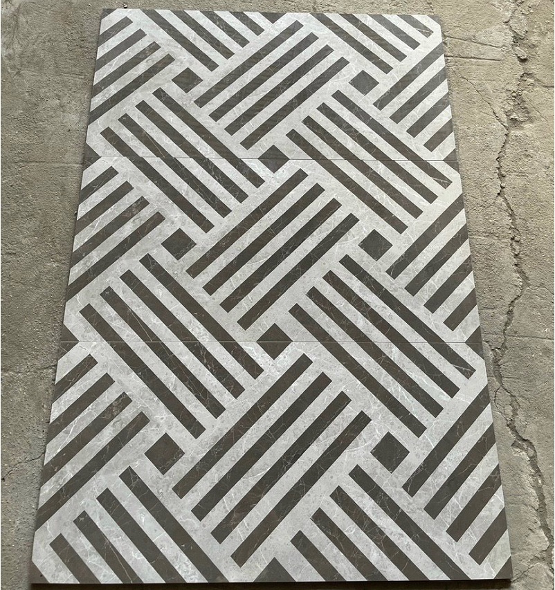 Gạch ốp lát 40x80cm Trung Quốc zixzac nâu xám 4A03