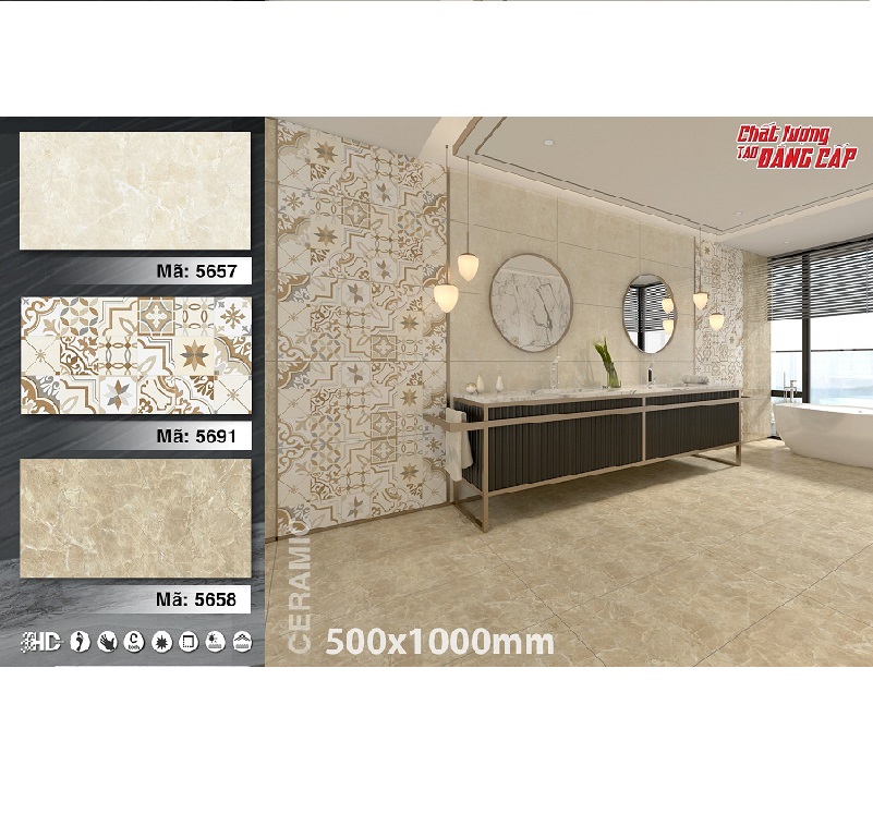 Gạch ốp lát 50×100 cm Tasas vân đá vàng 5657-5691-5658