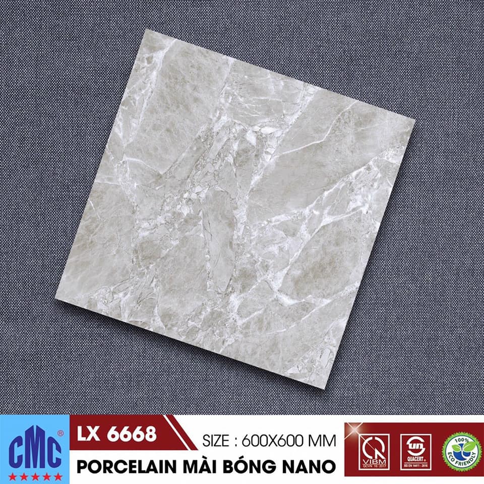 Gạch ốp lát 60×60 màu ghi vân đá CMC LX 6668