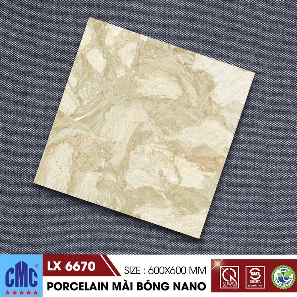 Gạch ốp lát 60×60 màu vân đá vàng CMC LX 6670