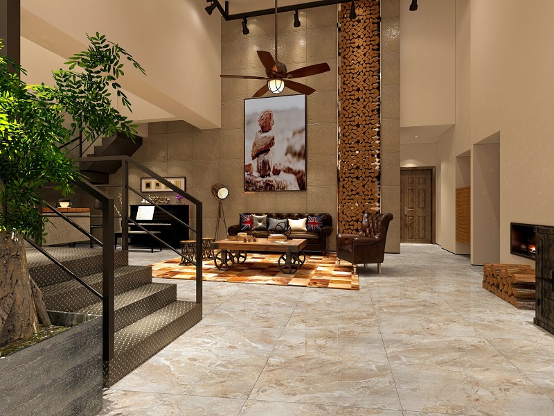 Gạch ốp lát màu kem vân đá 80×80 Đồng Tâm GRANITE 8080STONE003