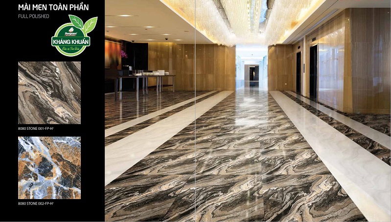 Gạch ốp lát màu nâu vân đá 80×80 Đồng Tâm GRANITE 8080STONE001
