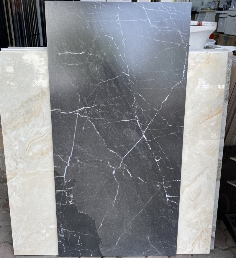 Gạch ốp lát Trung Quốc vân đá ghi xám chớp trắng HM12873