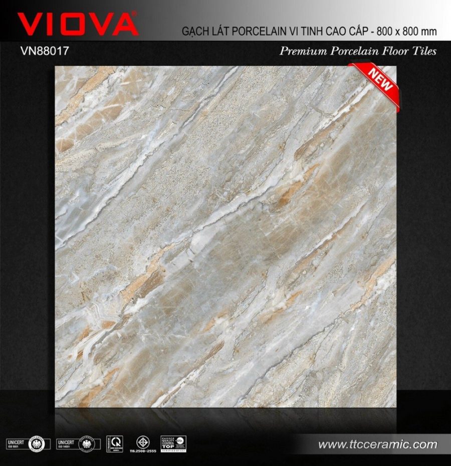 Gạch ốp lát  Viova vân đá xanh 60x60cm, 80x80cm VN88017