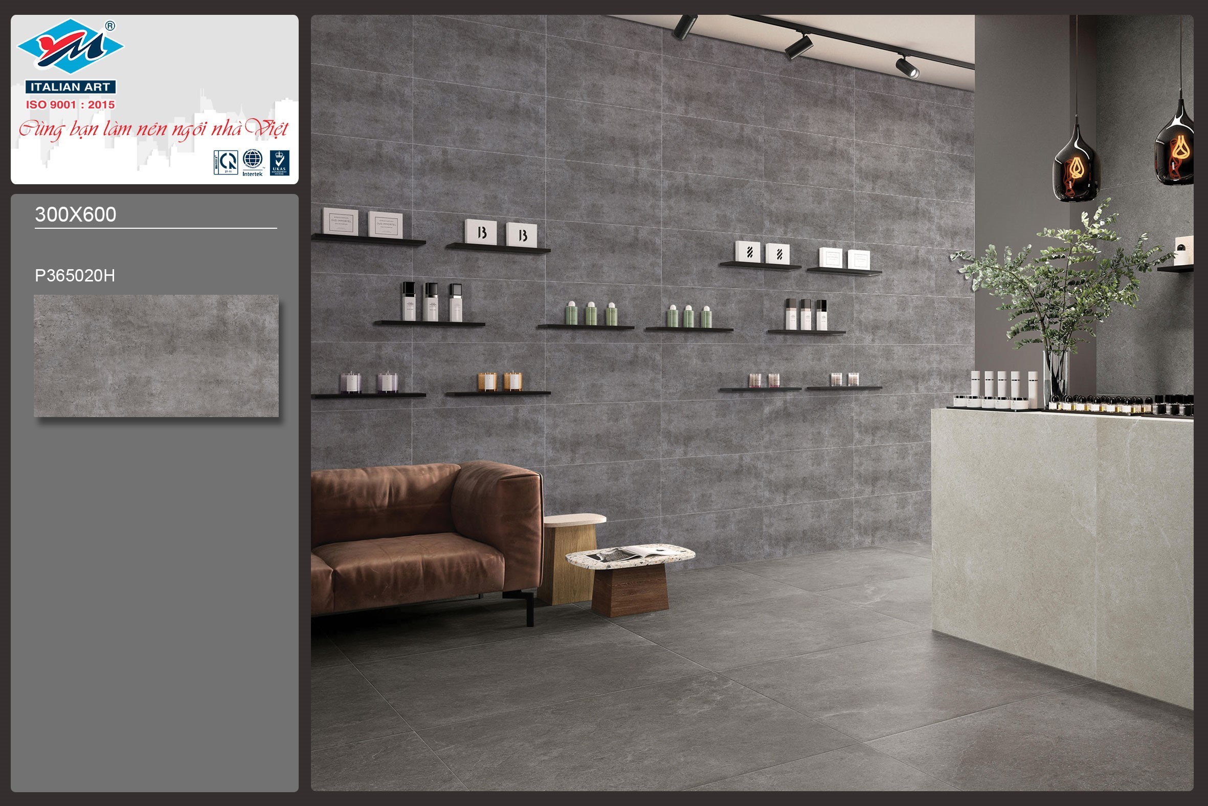 Gạch ốp lát Ý Mỹ 30x60cm giả xi măng P365020H