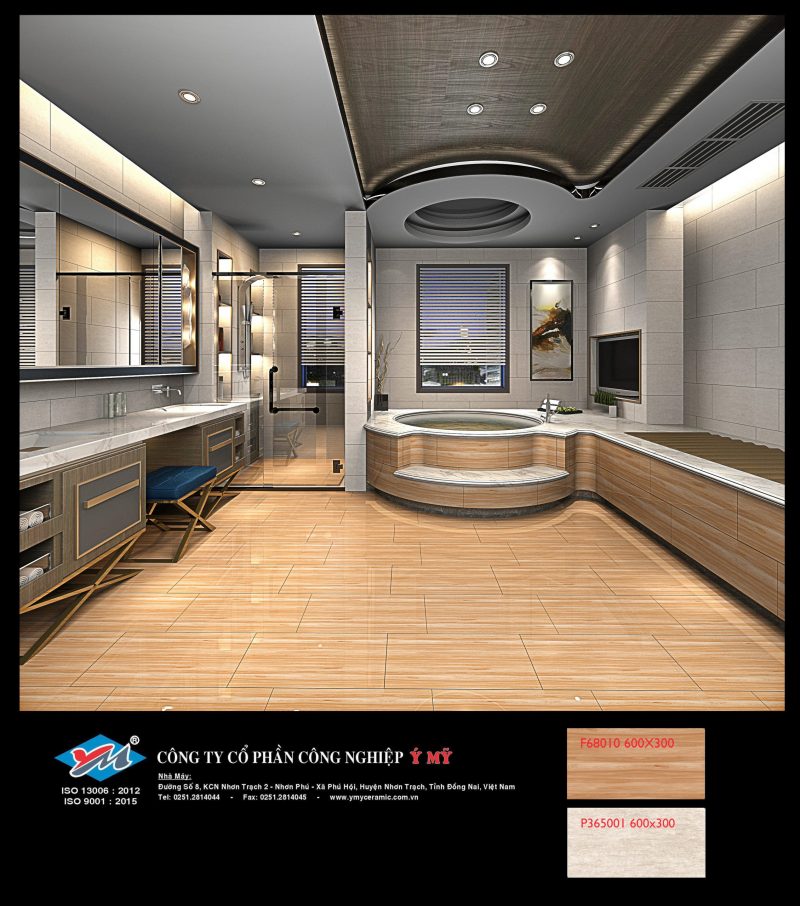 Gạch ốp lát Ý Mỹ 30x60cm màu vàng xước P365001