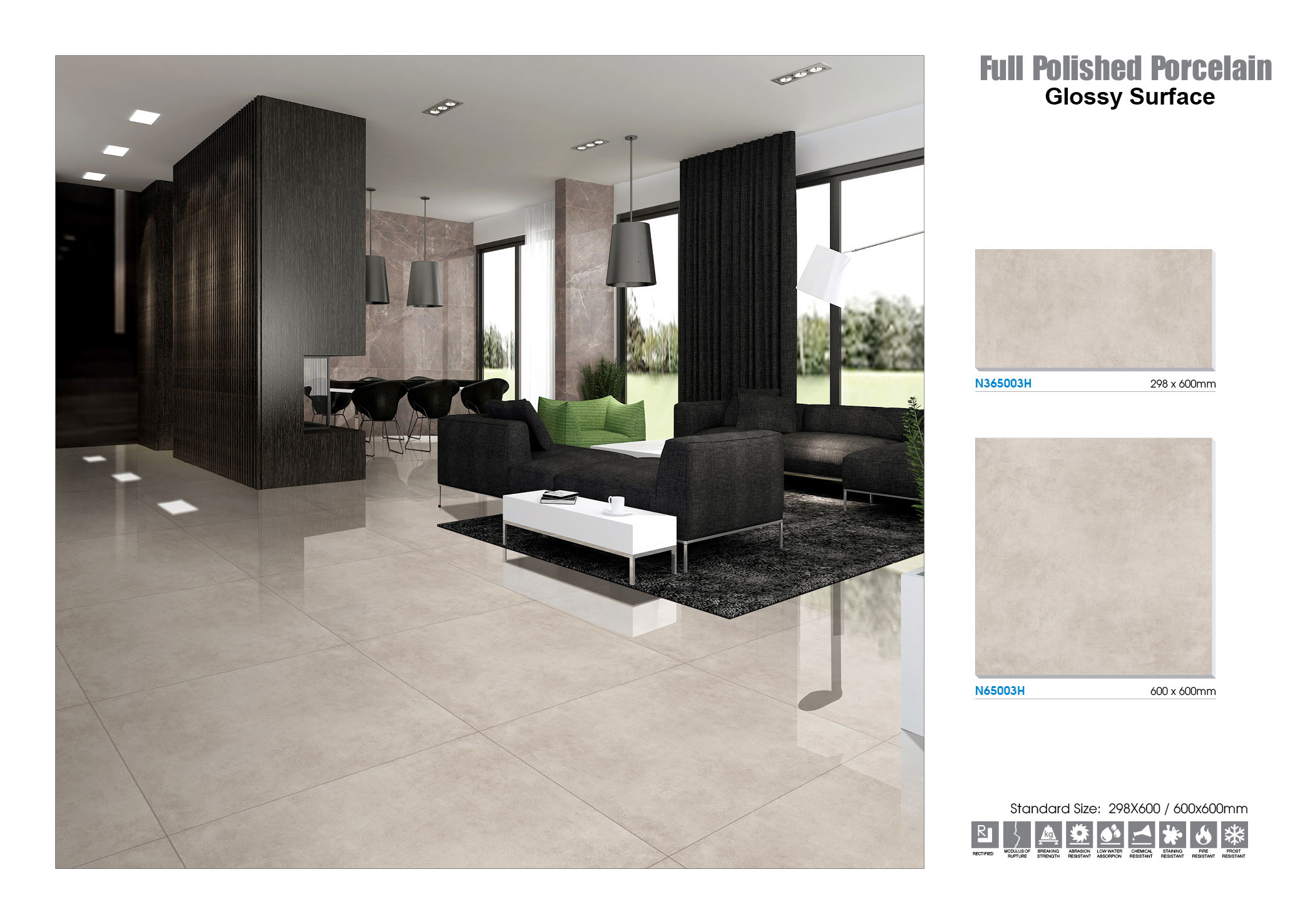 Gạch ốp lát Ý Mỹ màu be loang N365003H