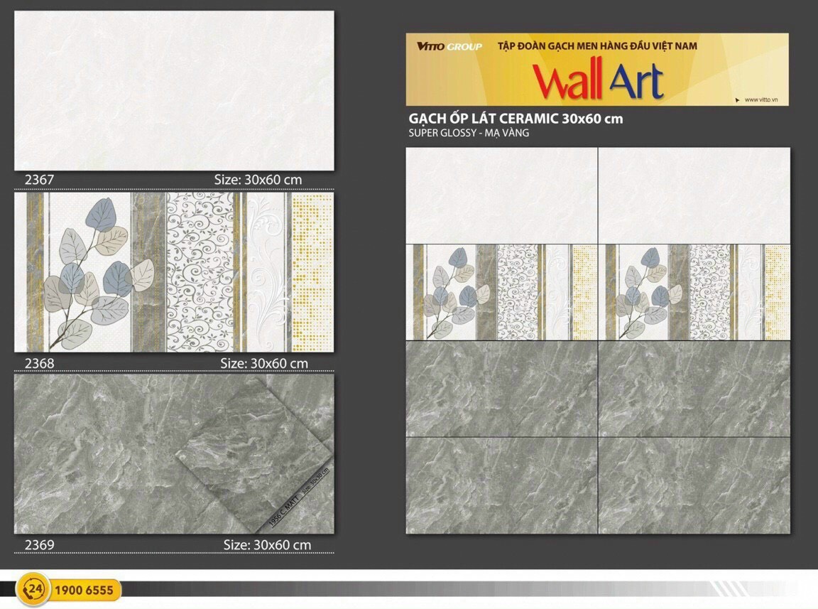 Gạch ốp tường 30×60 Vitto 2367-2368-2369