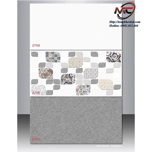 GẠCH ỐP TƯỜNG TASA 30×60 2705-2706-2707