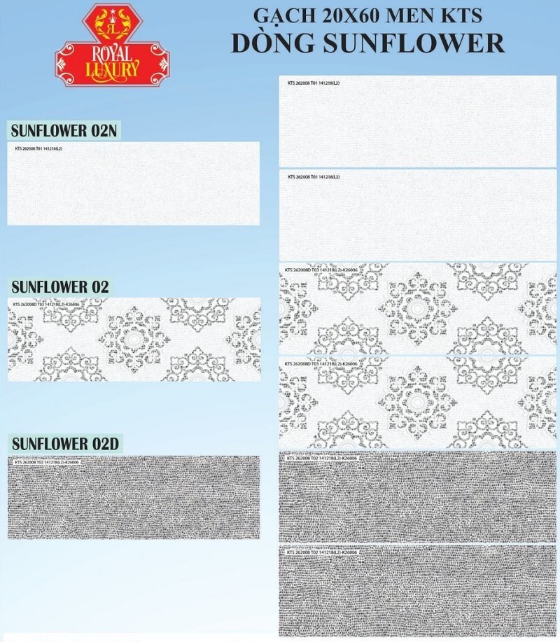 Gạch ốp tường trang trí  20×60 Royal Sunflower 02