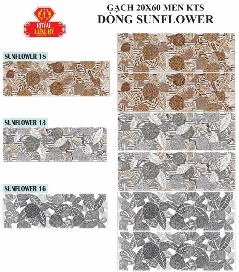 Gạch ốp tường trang trí  20×60 Royal Sunflower 02
