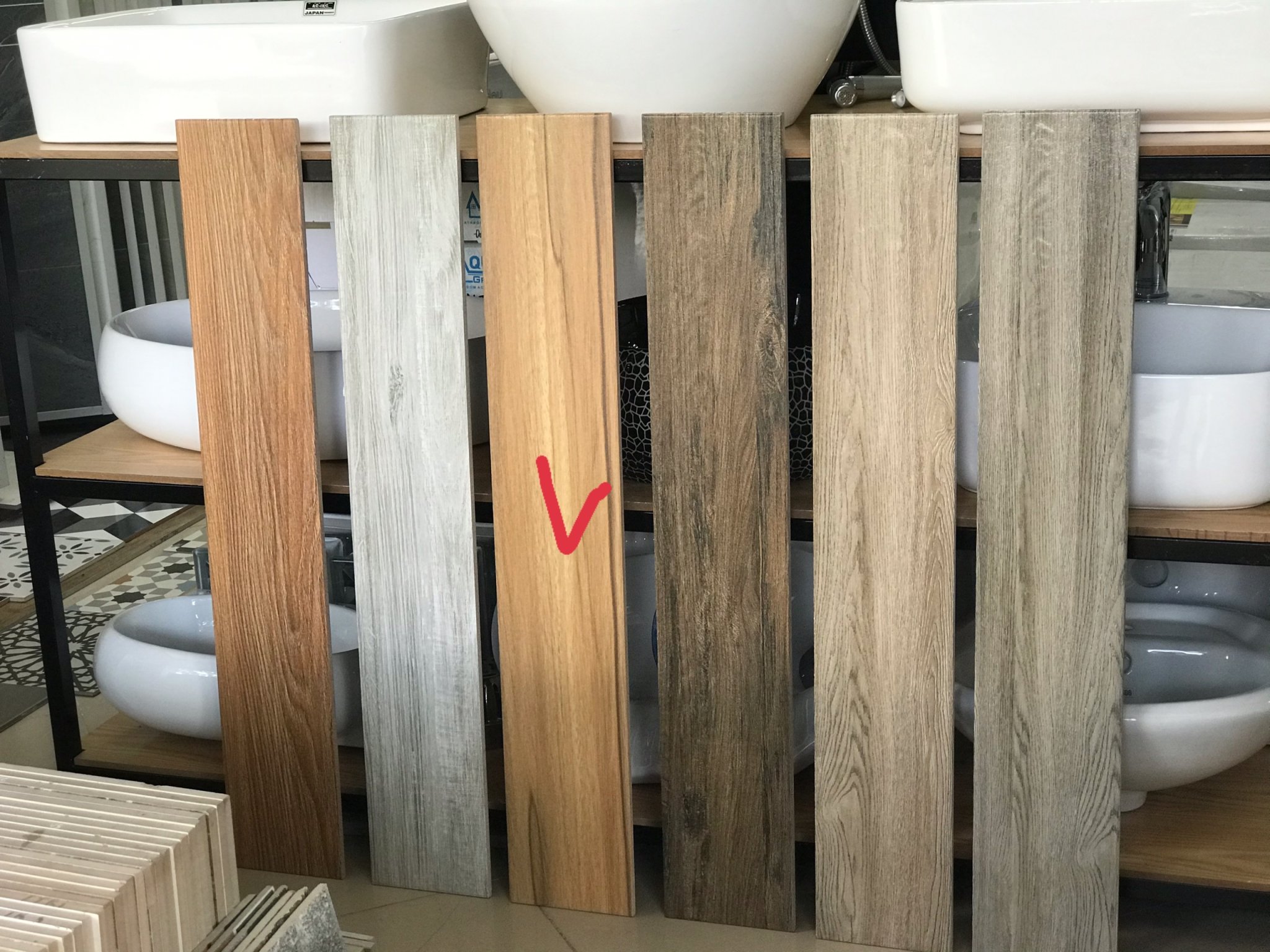 Gạch thẻ vân gỗ CMC 15×90 mã 159004