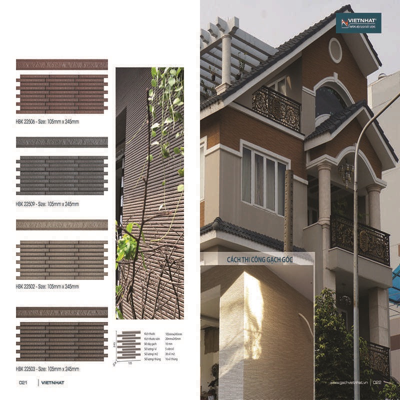 Gạch trang trí tay đũa Việt Nhật HBK 22502