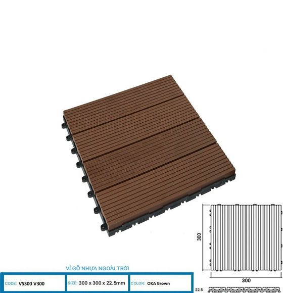 Gỗ Nhựa Ngoại Thất 30×30 GNNT01