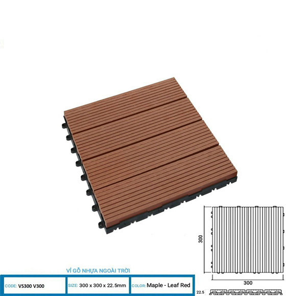 Gỗ Nhựa Ngoại Thất 30×30 GNNT01