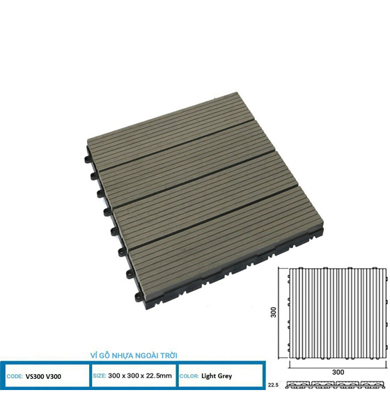 Gỗ Nhựa Ngoại Thất 30×30 GNNT01