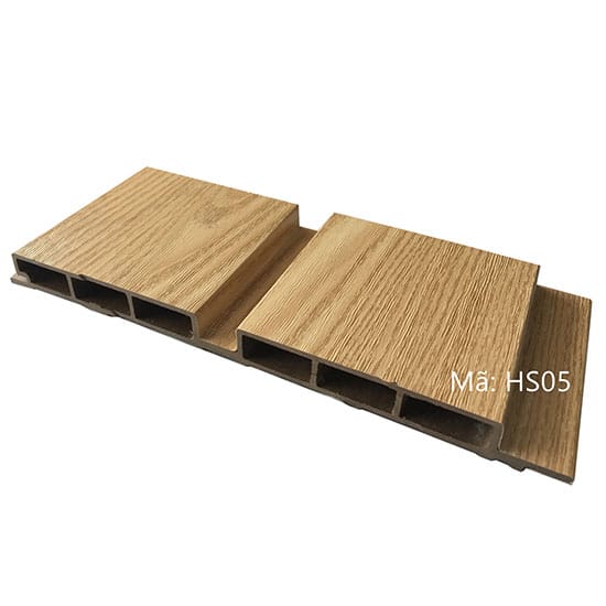 Gỗ nhựa ốp tường 2 sóng ngang Việt Ý HS05